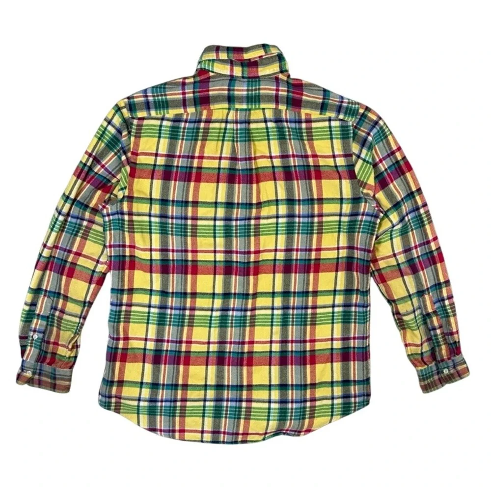 Polo Ralph Lauren Classic Fit Performance Plaid Shirt Mens Large Yellow Multi